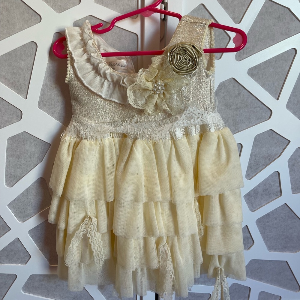 Dollcake Dress Champagne And White Size 00